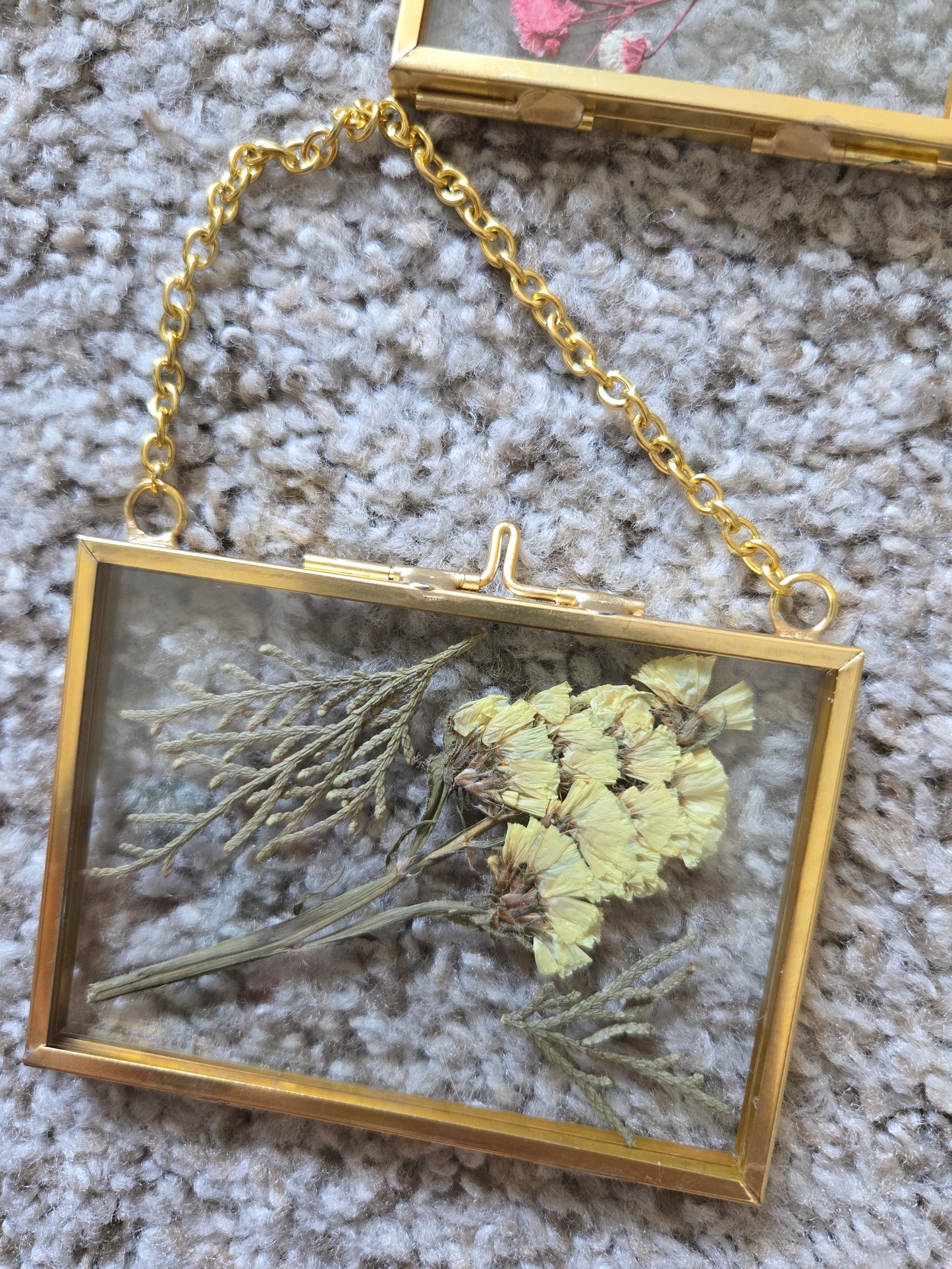 Pressed Plant Glass Window Hanging