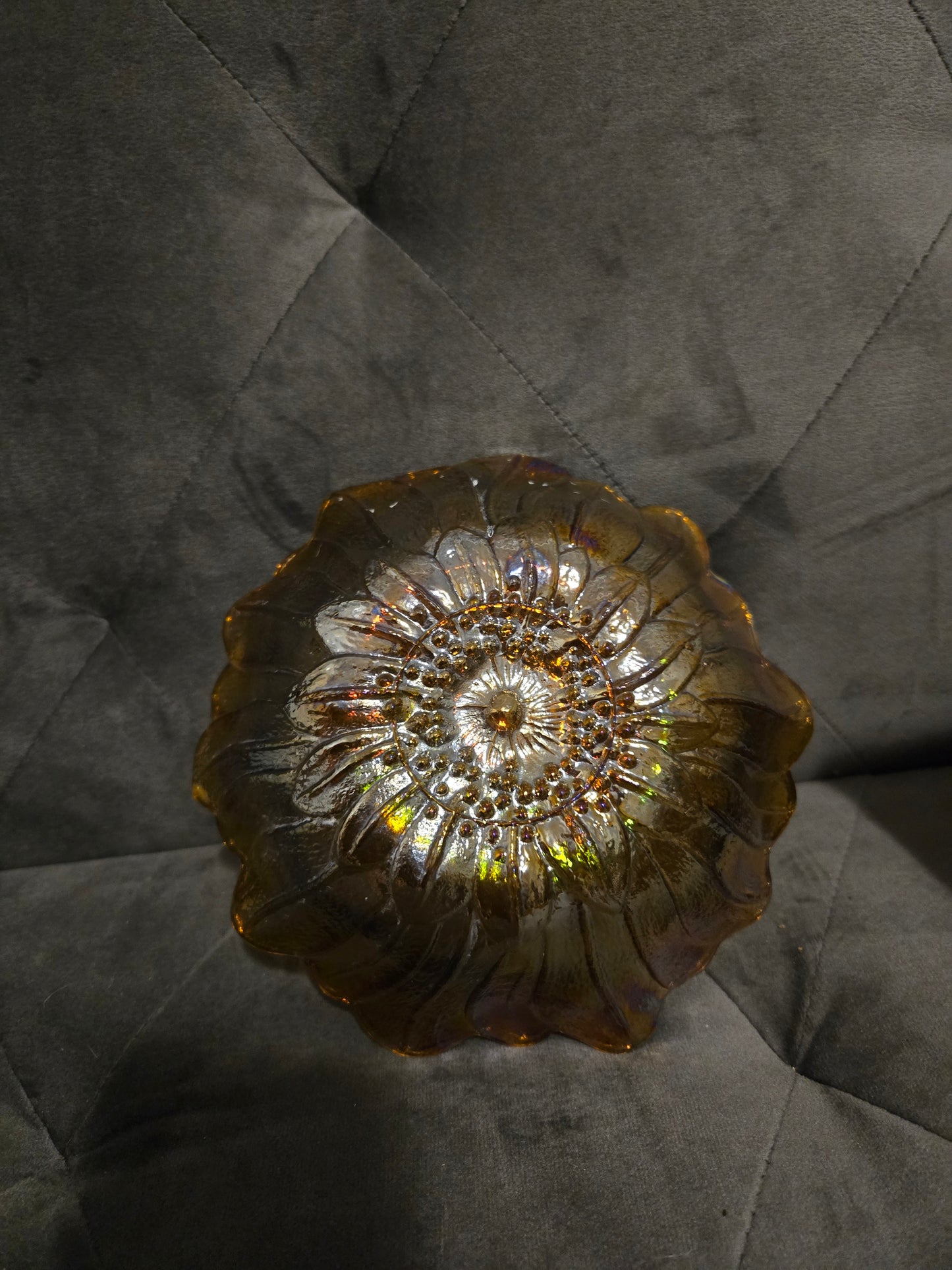Carnival Glass Sunflower Bowl