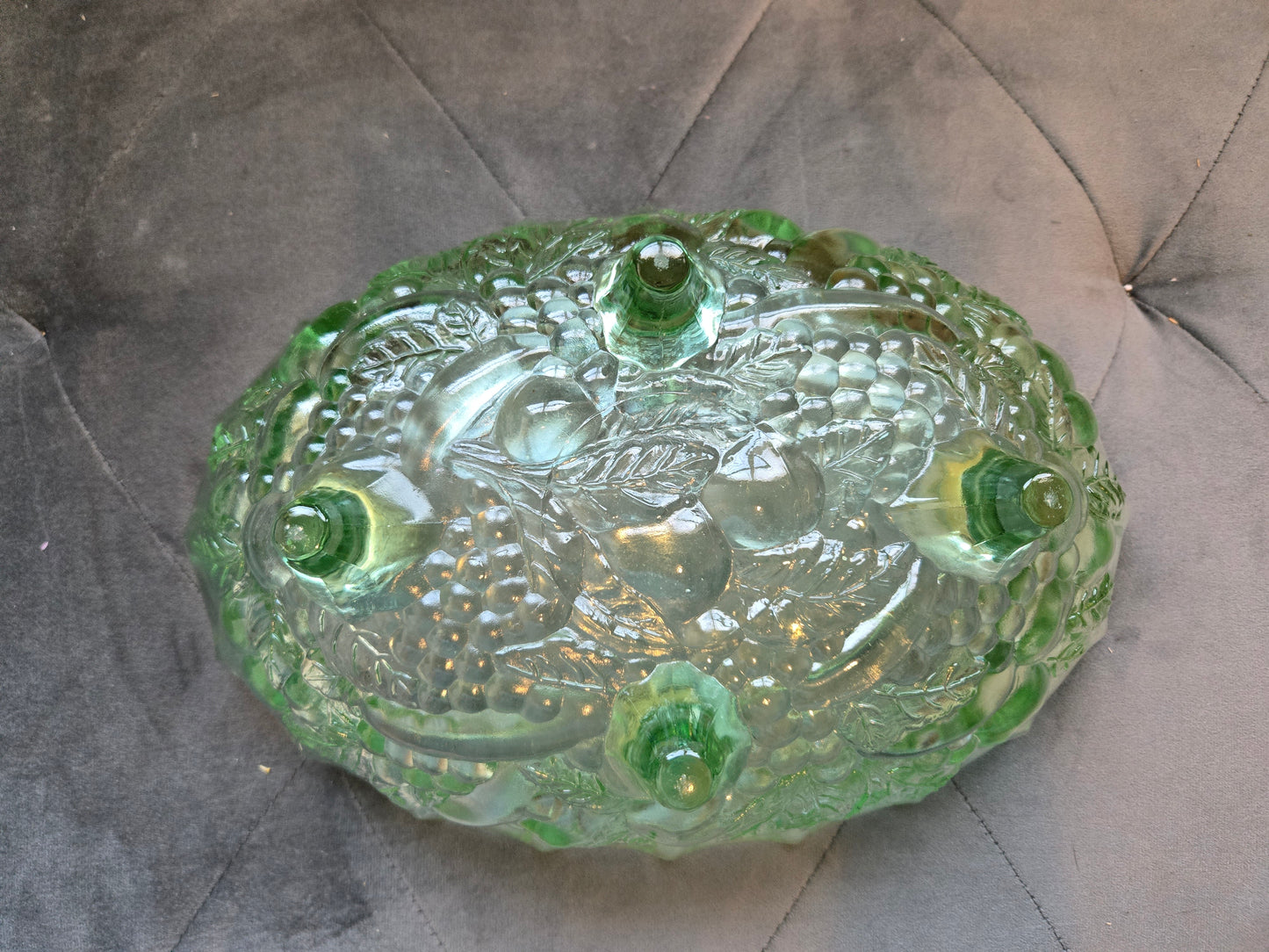 Lime Green Indiana Glass Harvest Fruit Bowl