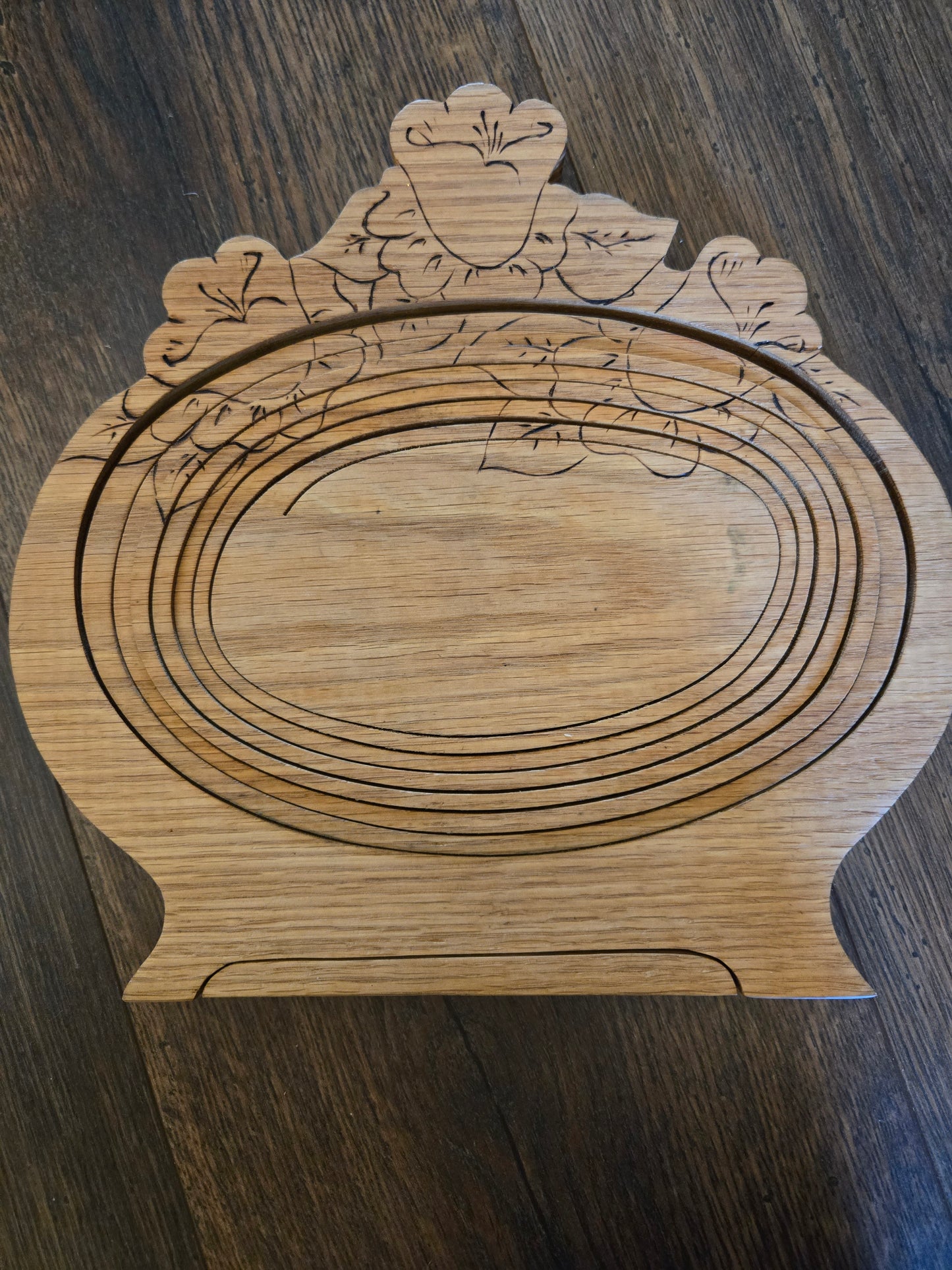 Vintage Collapsible Wooden Fruit Bowl