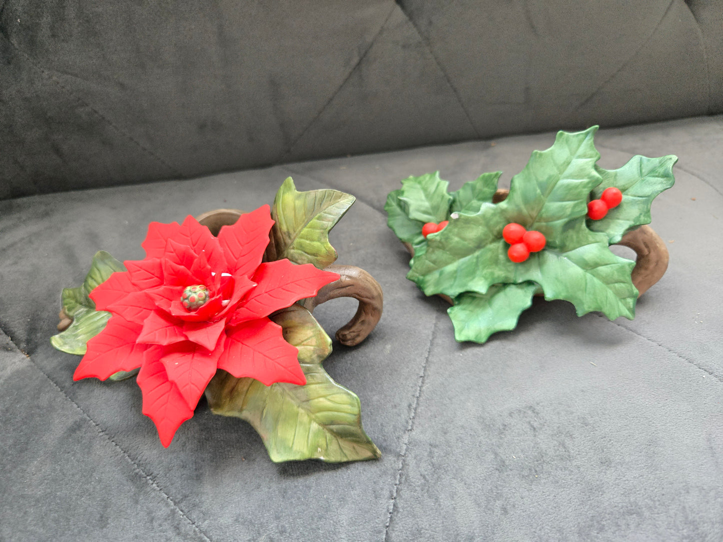 Lefton 1986 Hand Painted Candle Holders