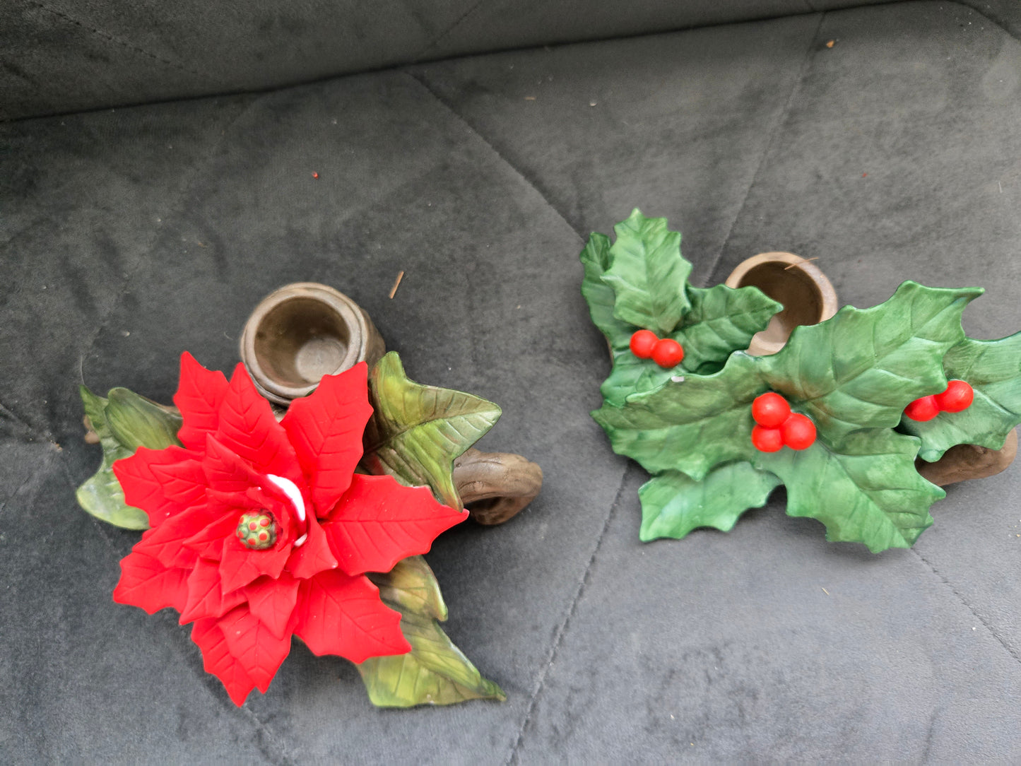 Lefton 1986 Hand Painted Candle Holders