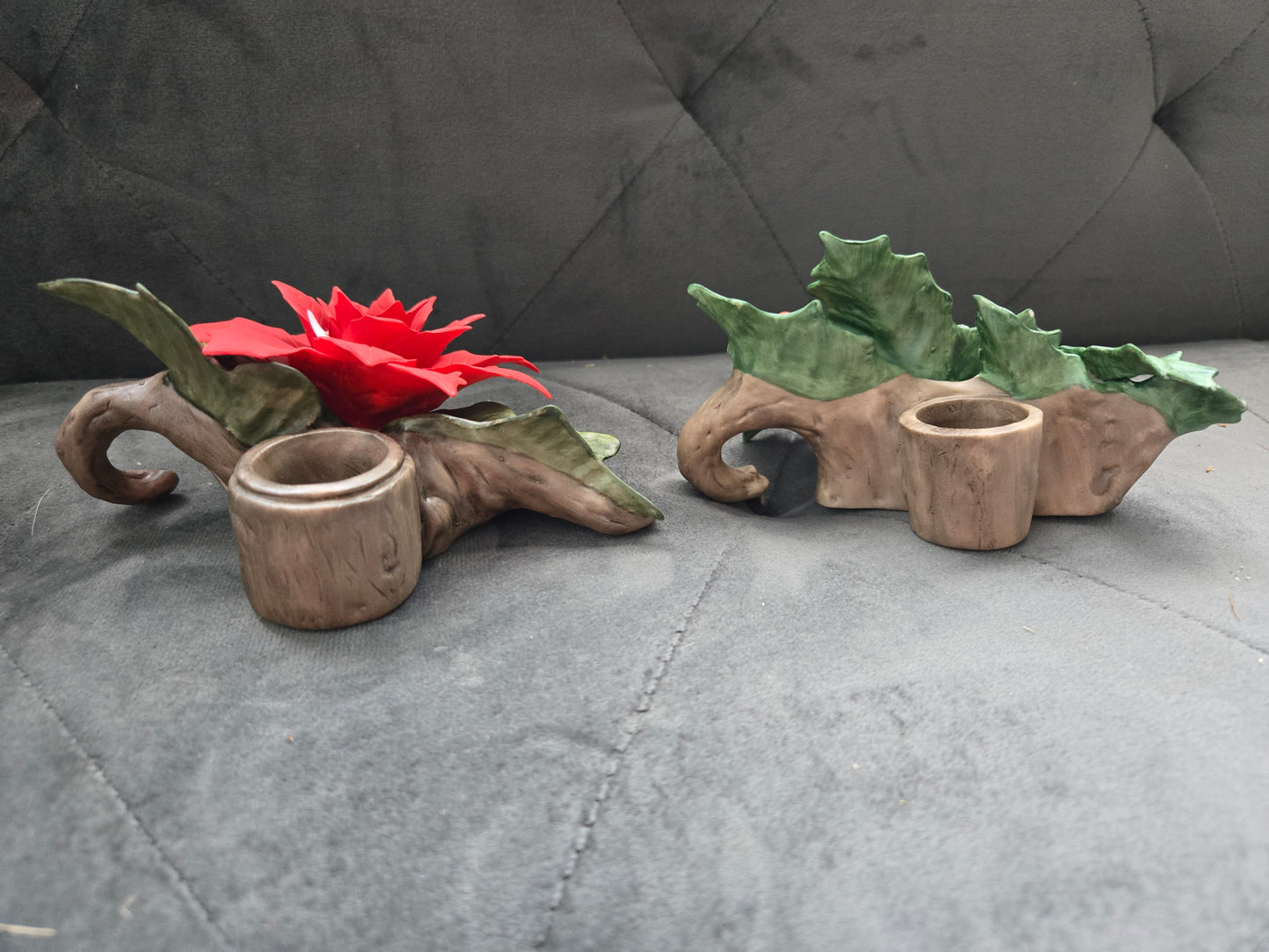 Lefton 1986 Hand Painted Candle Holders