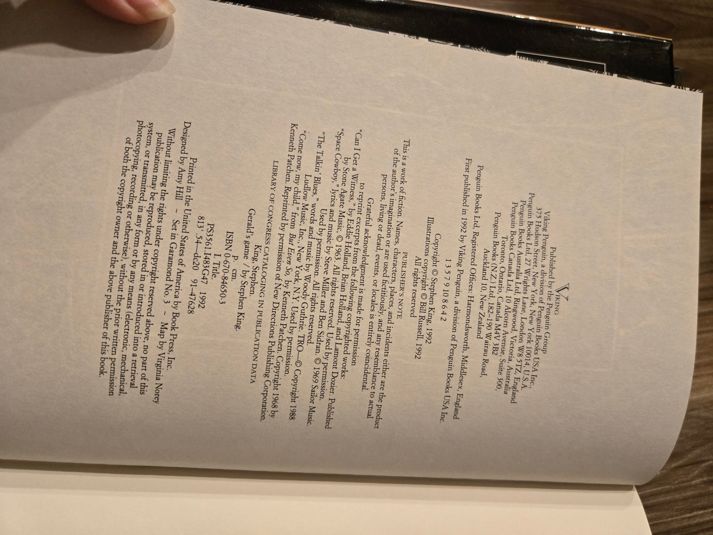 1st Edition Gerald's Game by Stephen King