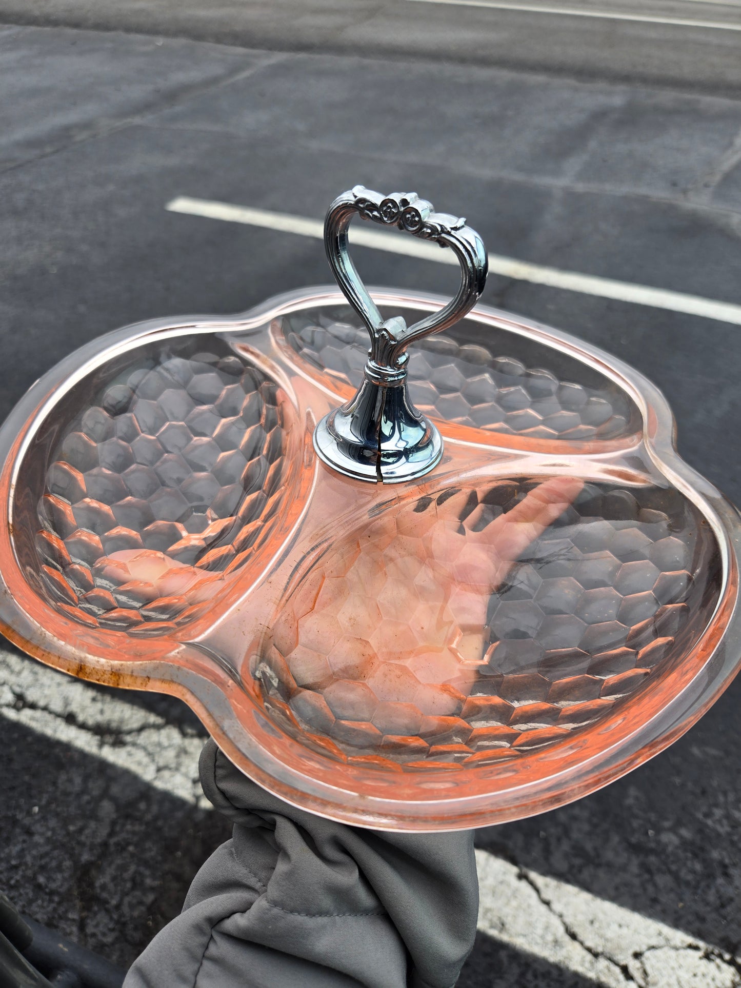 Pink Depression Glass Server