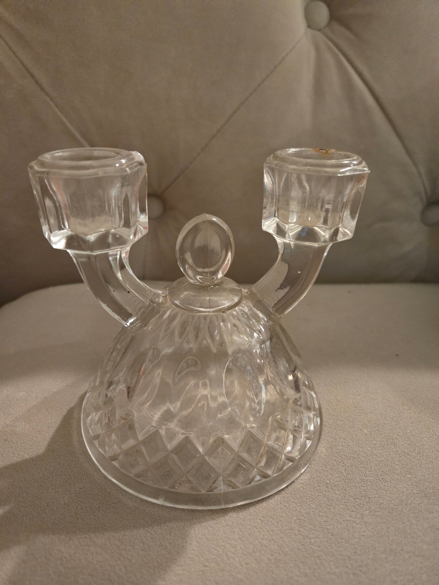 Crystal Glass Candle Stick Holder