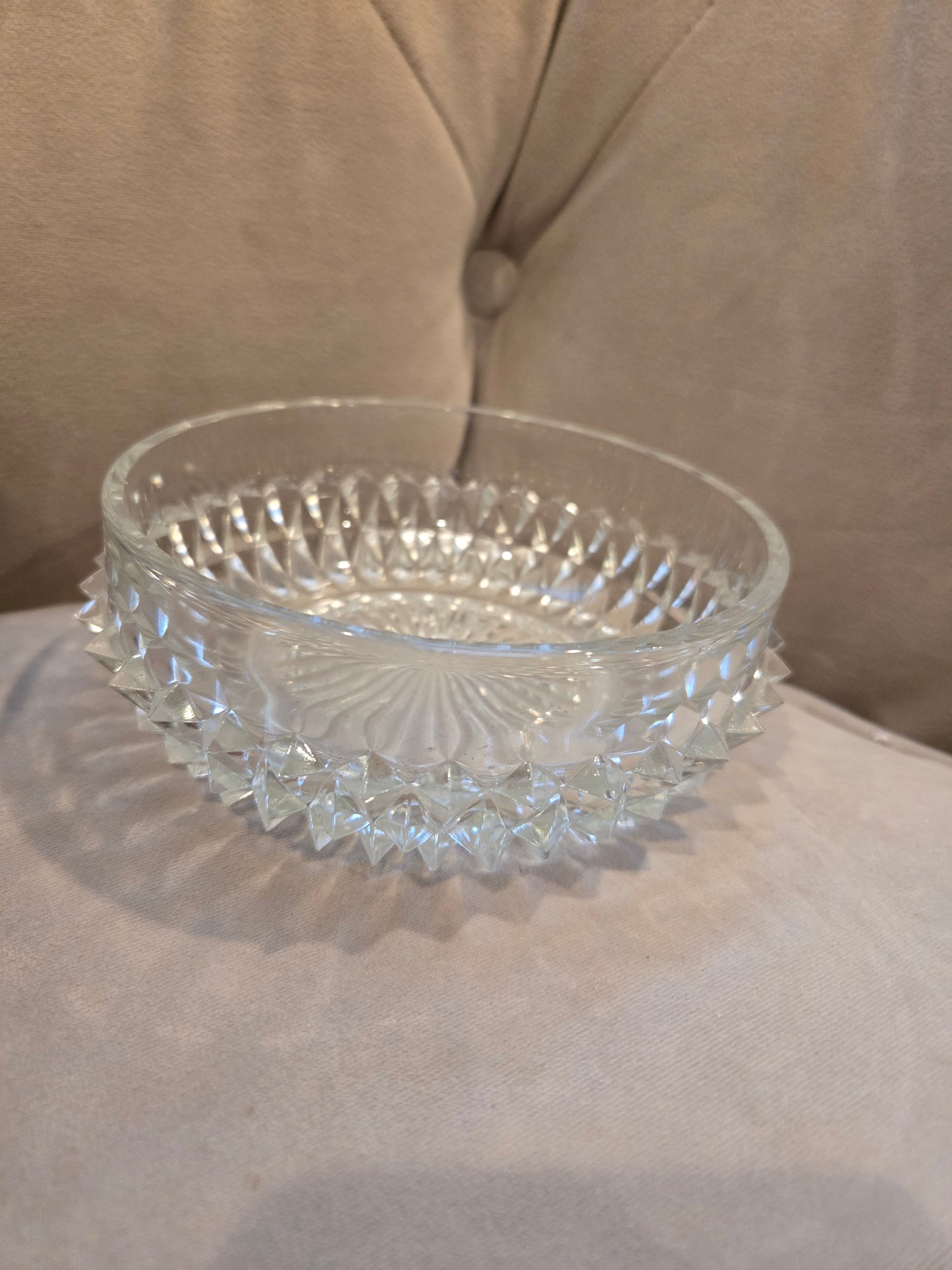 Vintage Diamond Point Indiana Glass 5in set of 4