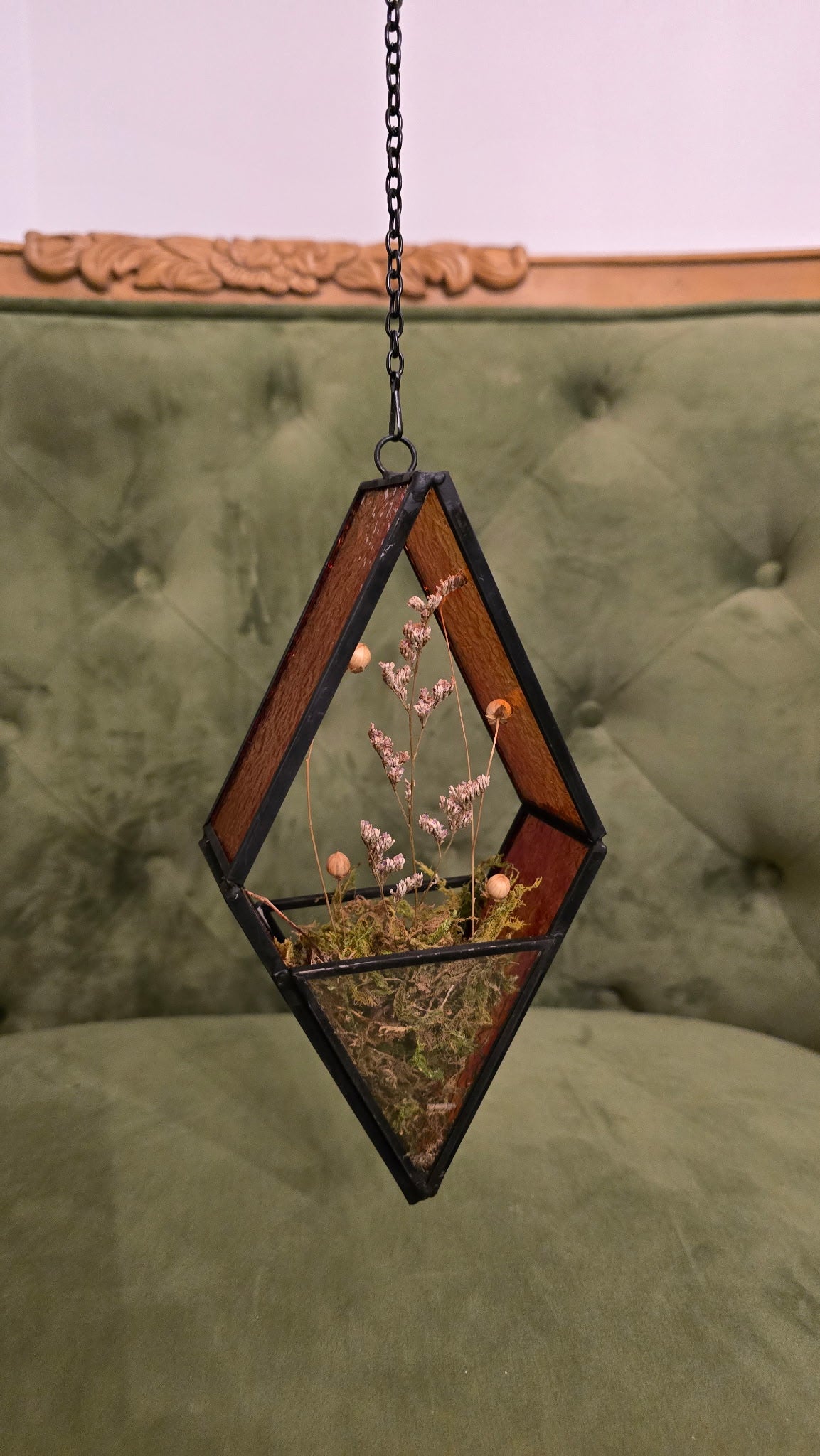 Hanging Dried Flower Suncatcher Terrarium