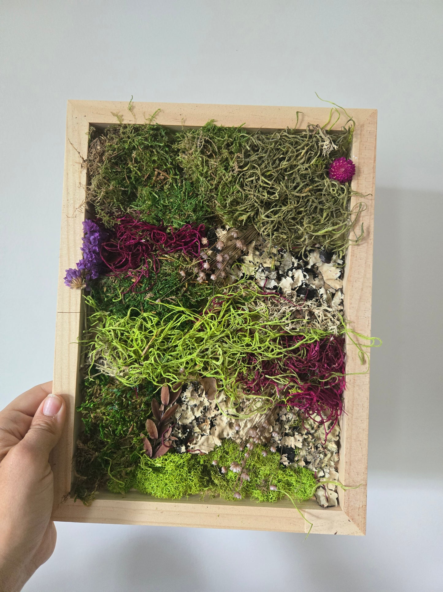 Dried Moss and Floral Wall Hanging