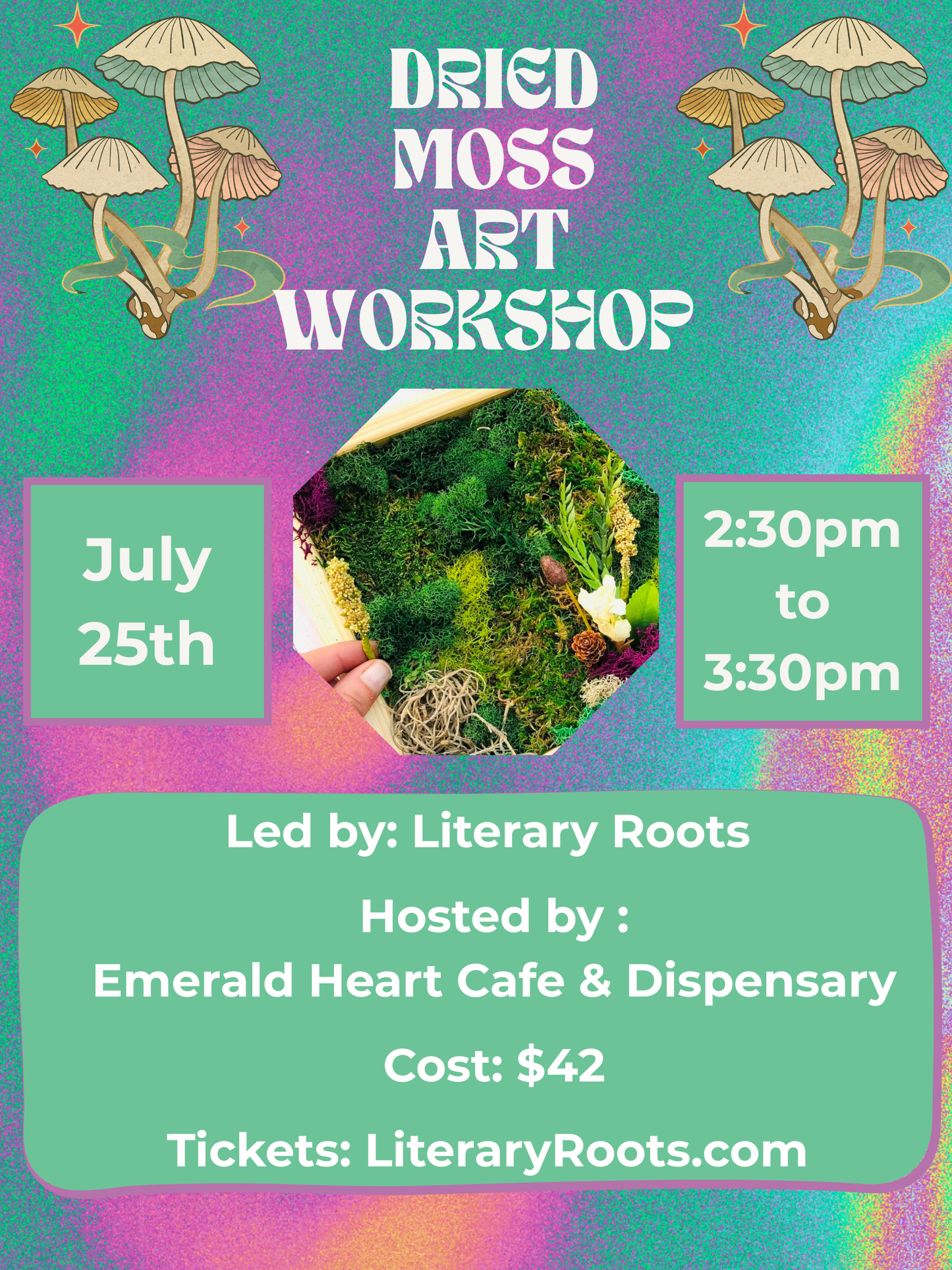 Dried Moss Art Workshop @ Emerald Heart Cafe and Dispensary