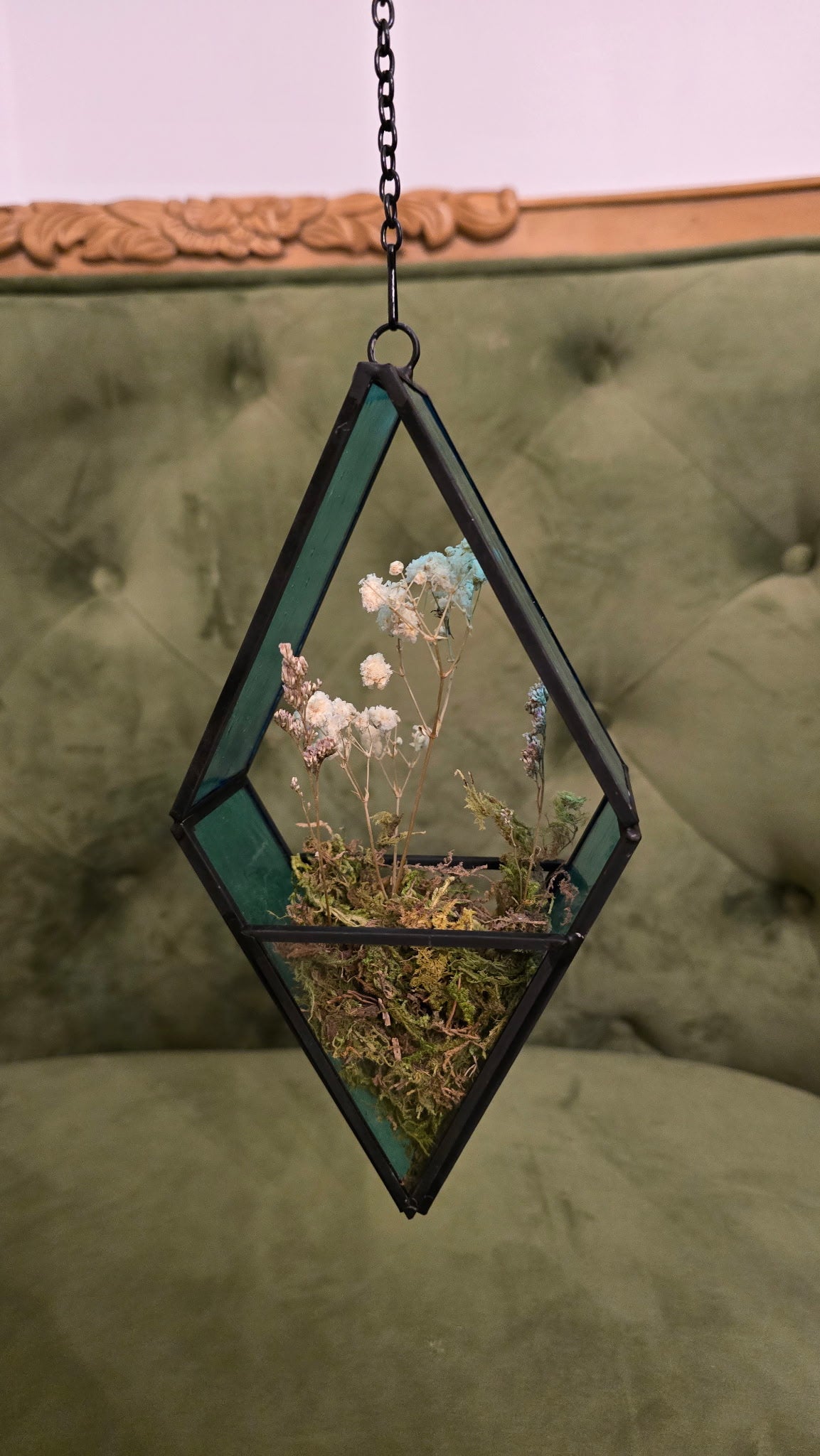 Hanging Dried Flower Suncatcher Terrarium