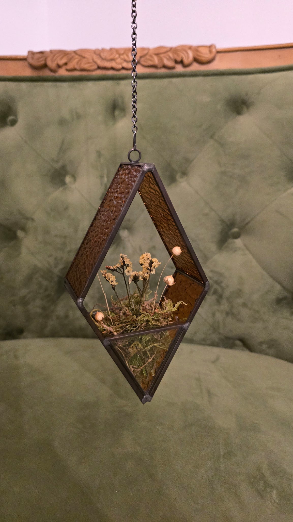Hanging Dried Flower Suncatcher Terrarium