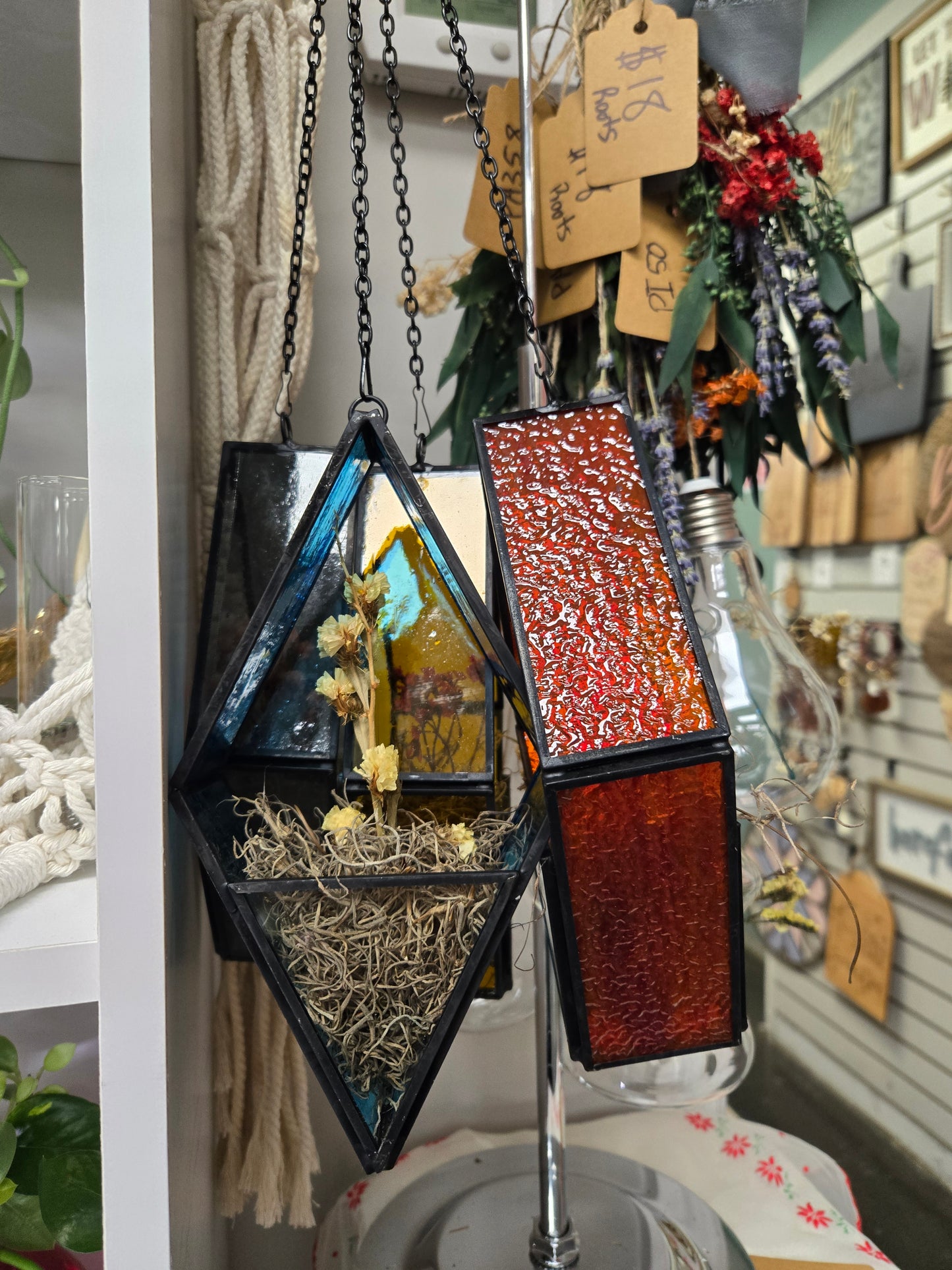 Hanging Dried Flower Terrarium Suncatchers