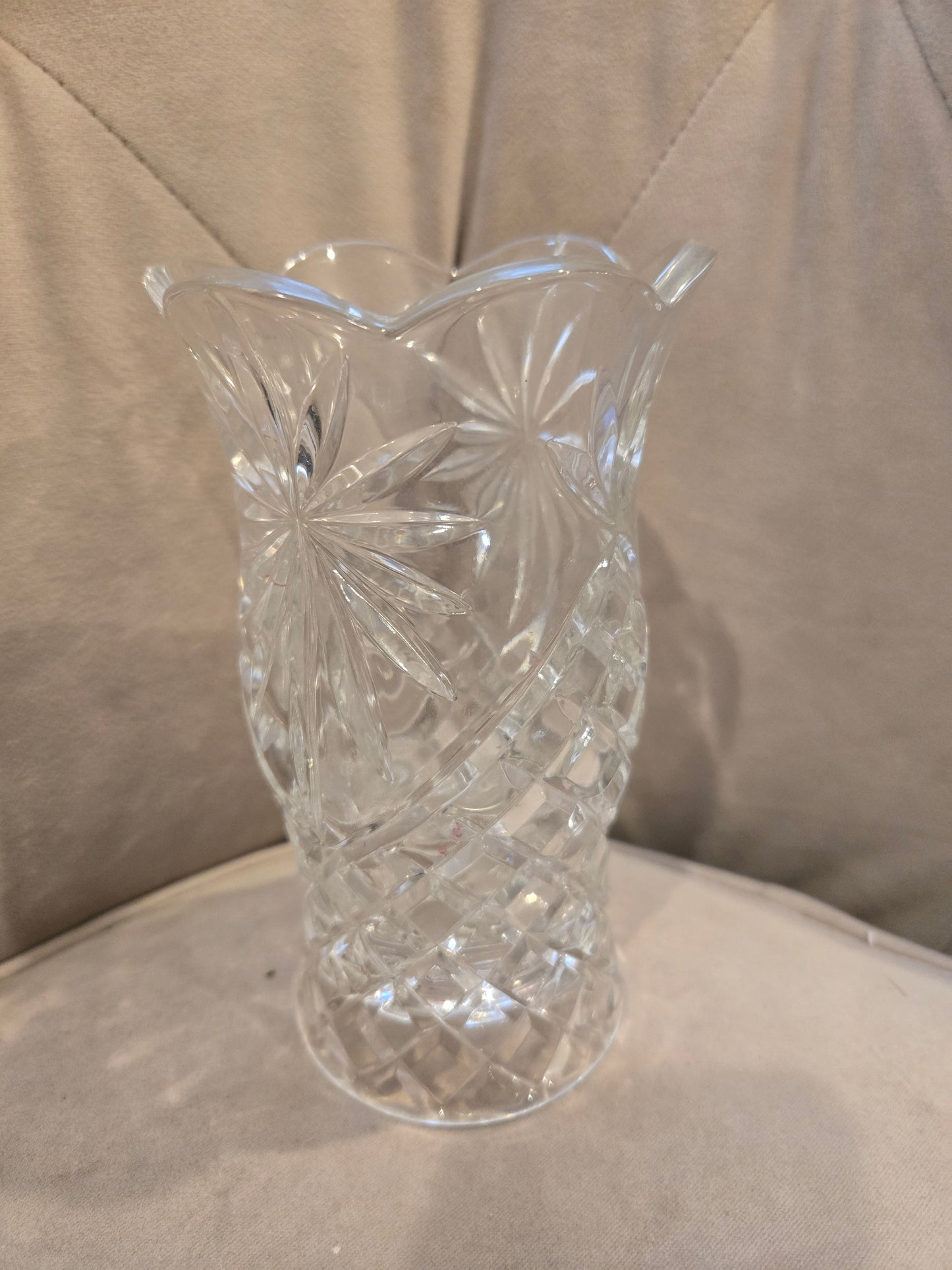 Teleflora Lead Crystal Pineapple Design Hurricane Candle Lamp