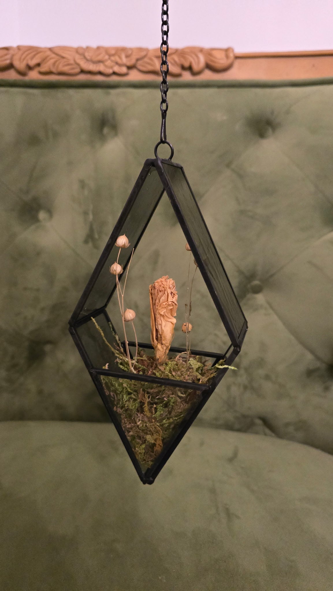 Hanging Dried Flower Suncatcher Terrarium