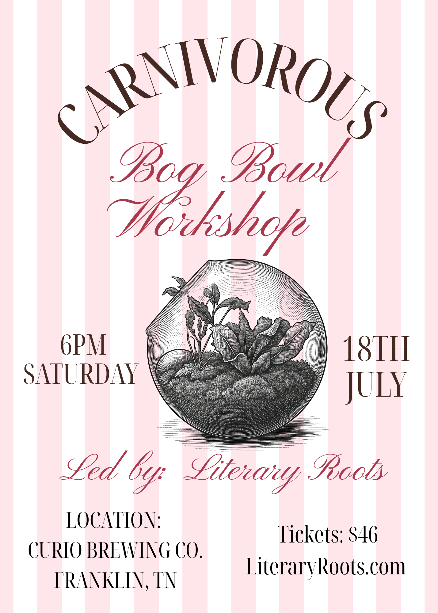Carnivorous Bog Bowl Class @ Curio Brewing Company