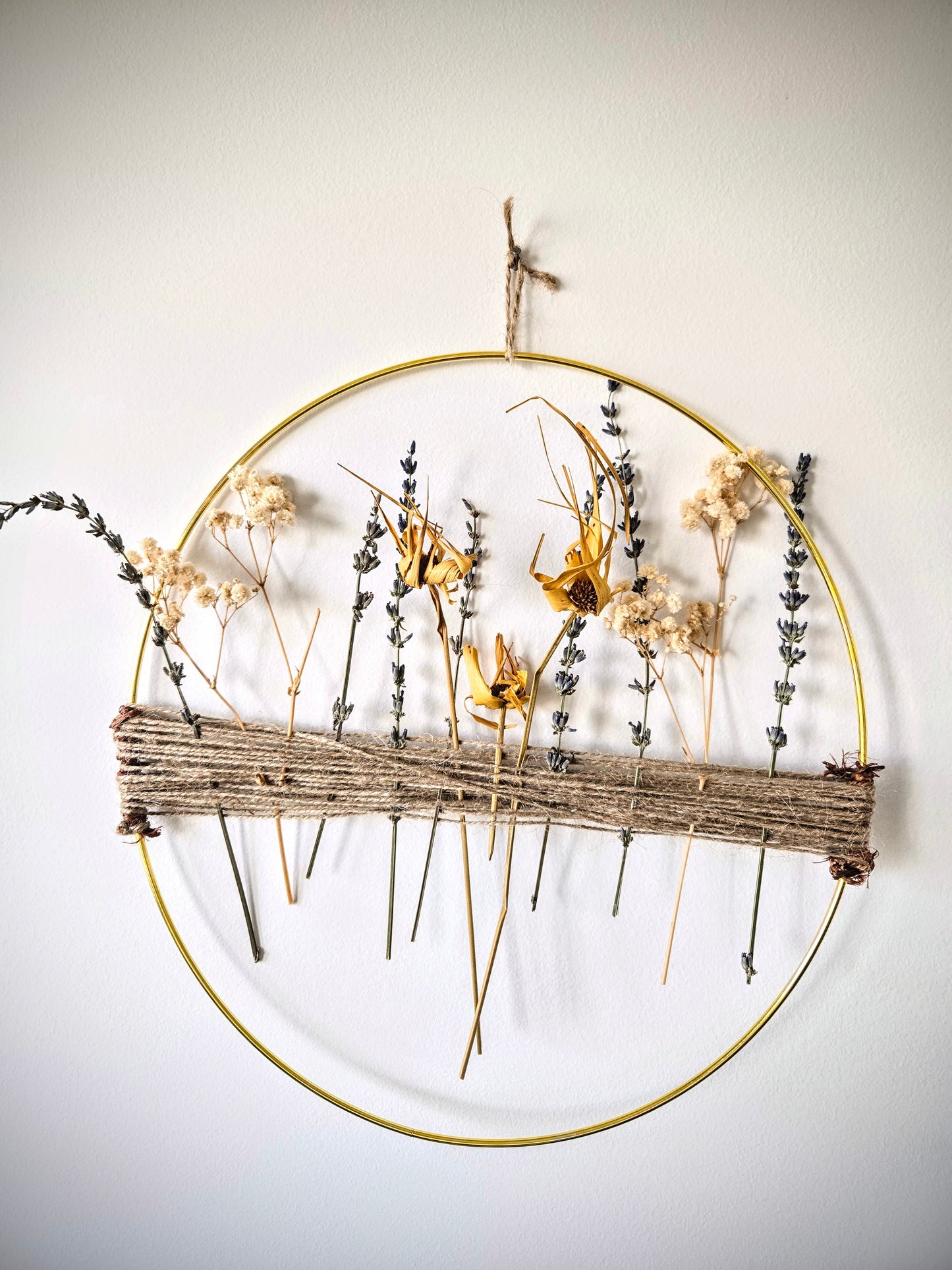 Spring Dried Flower Wall Hanging 10in