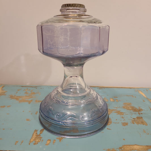 Plant Base Large Antique Oil Lamp Magenta Crackle