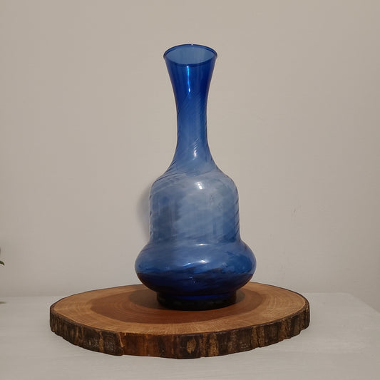 Plant Base Large Hand Blown Blue Glass
