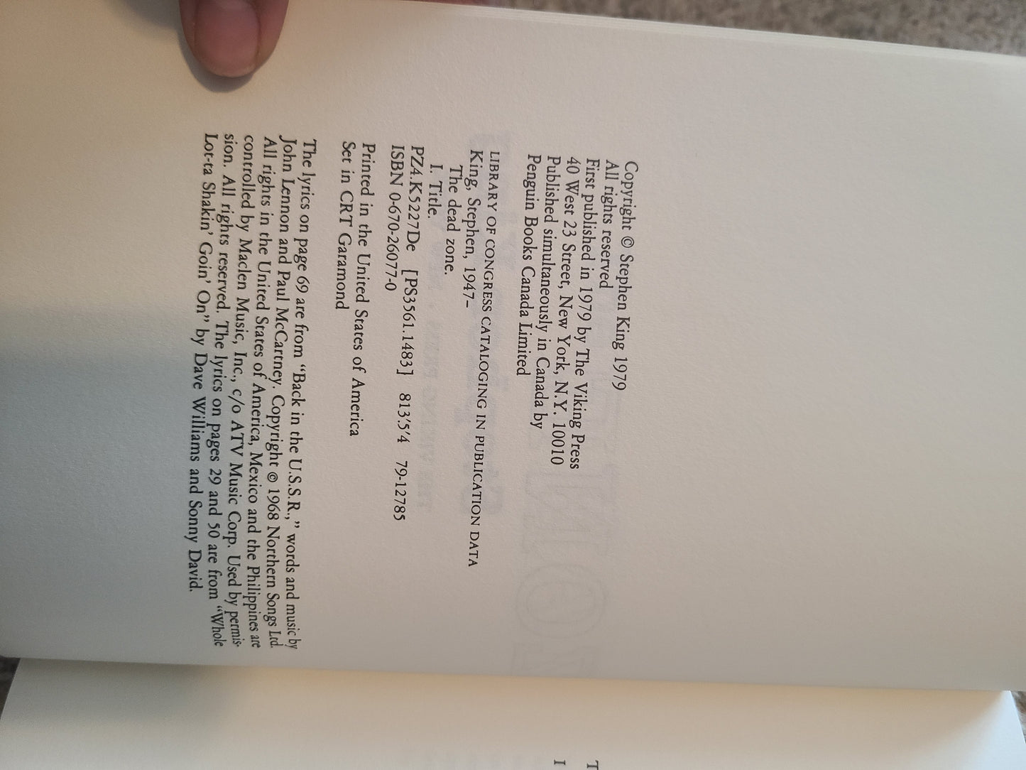1st Edition The Dead Zone by Stephen King