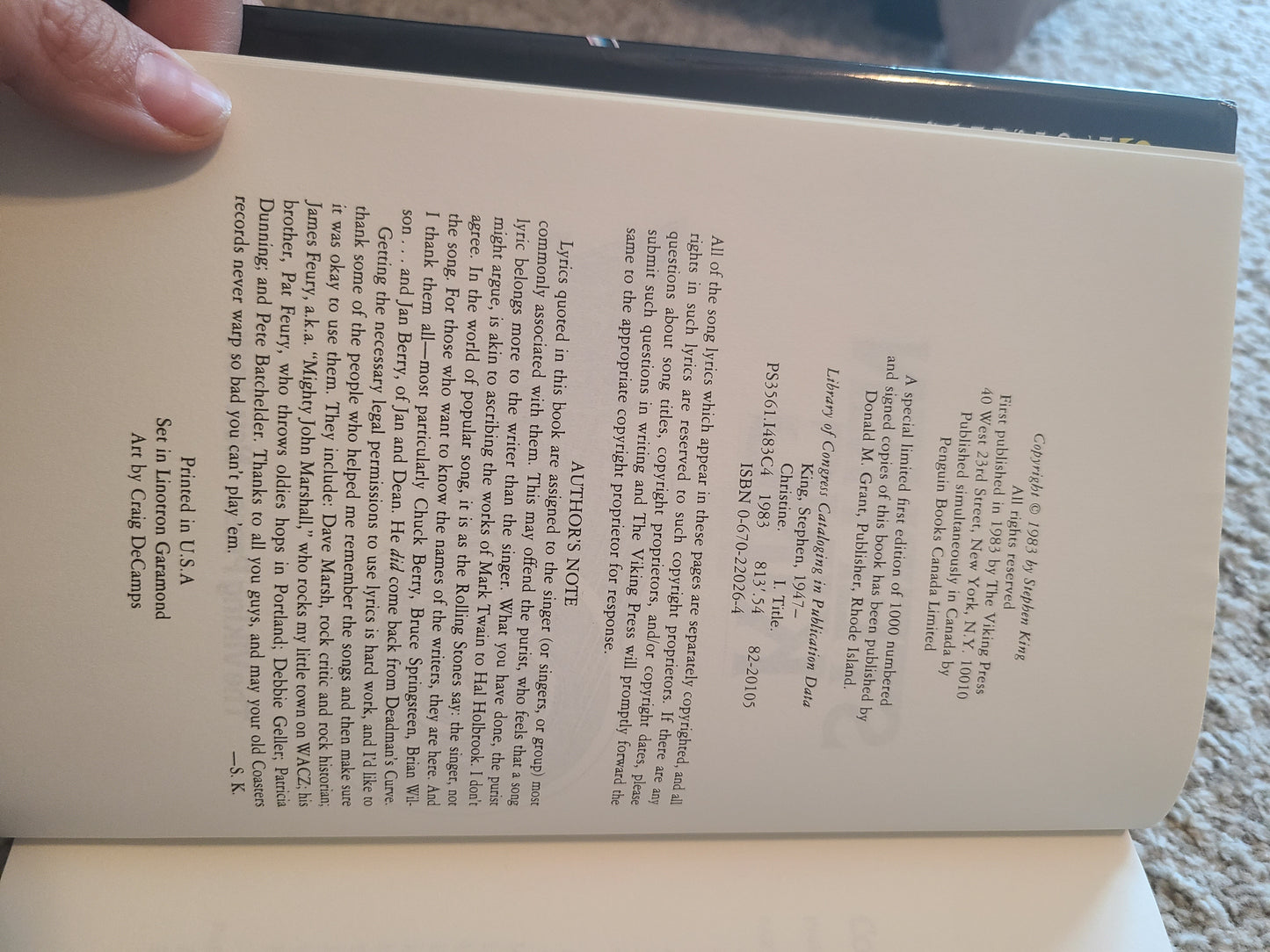 1st Edition Christine by Stephen King
