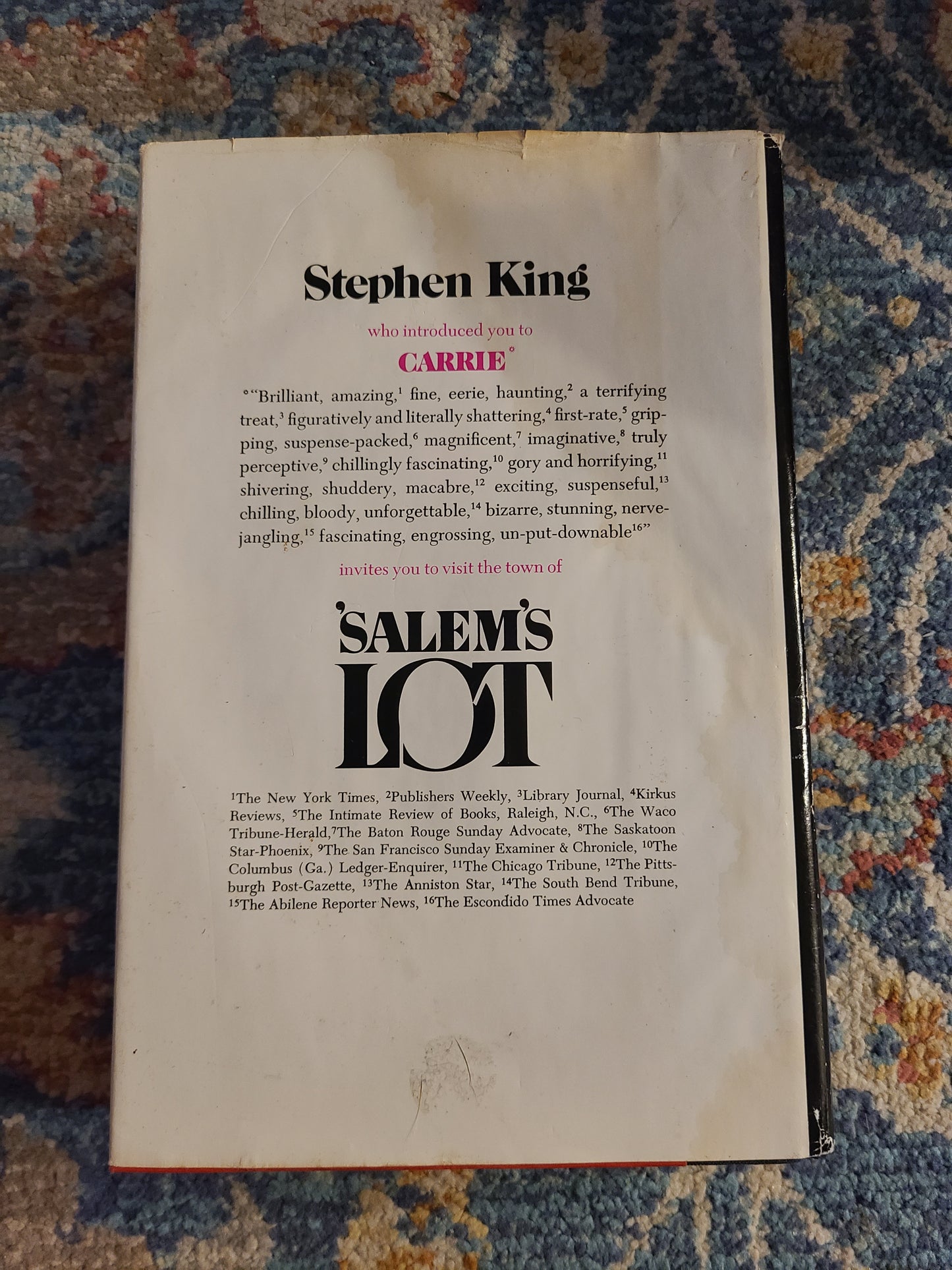 1st Edition Salems Lot by Stephen King