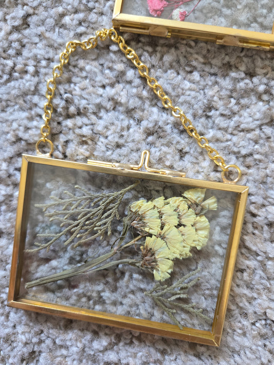 Pressed Plant Glass Window Hanging