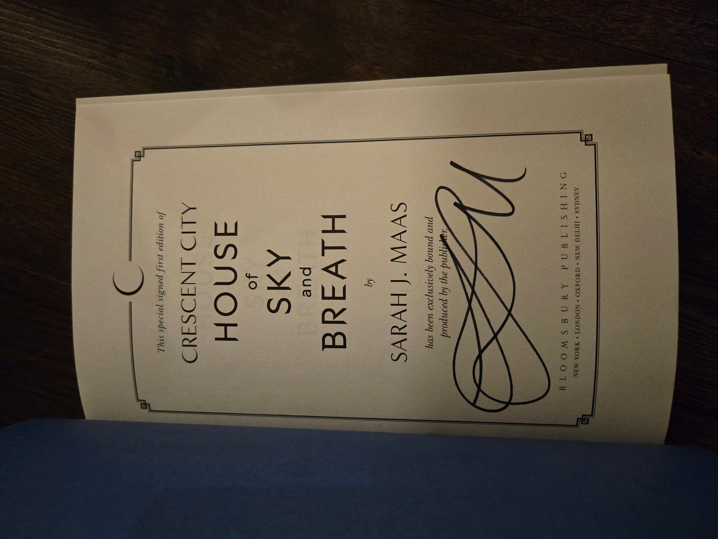 Signed 1st Edition House of Sky and Breath by Sarah J Maas