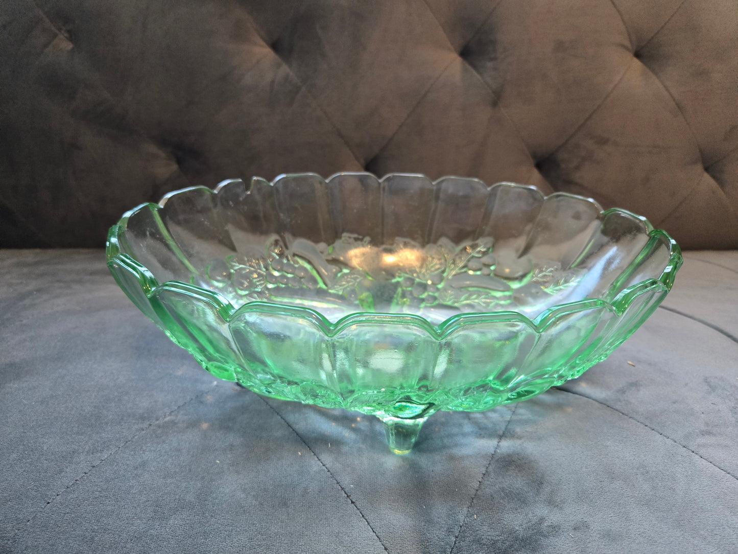 Lime Green Indiana Glass Harvest Fruit Bowl