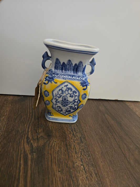 Blue and Yellow Japanese Vase