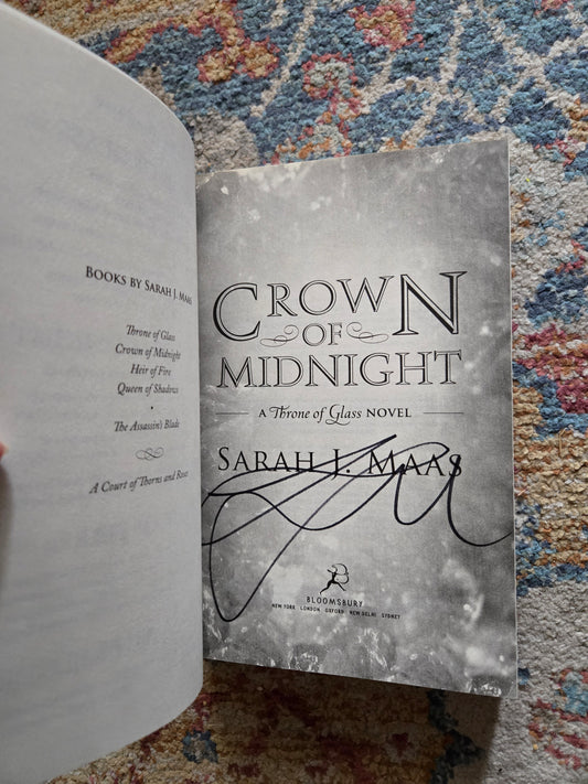 OOP Signed Crown of Midnight by Sarah J Maas