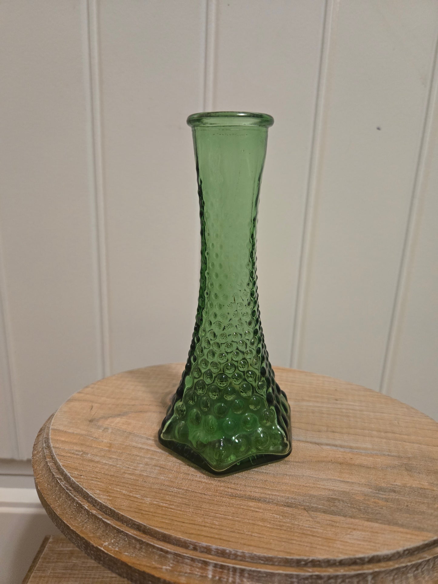 Green Bubbled Glass Vase