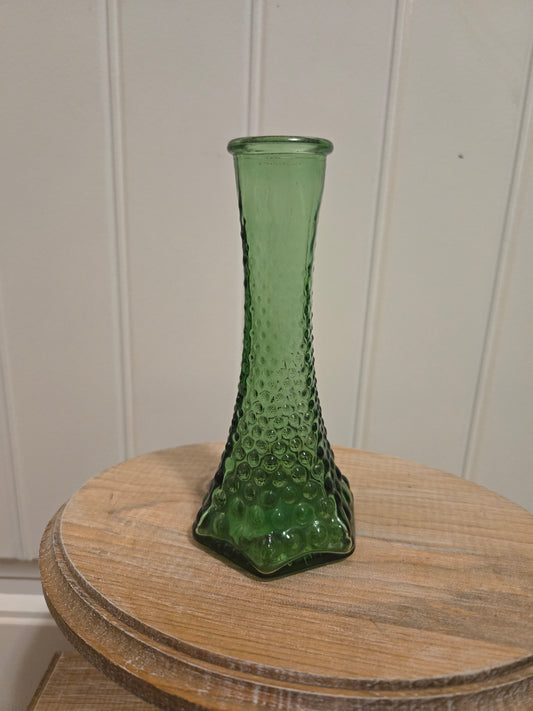 Green Bubbled Glass Vase