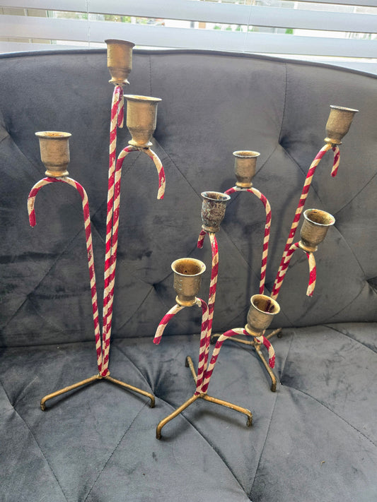 Vintage Candy Cane Candle Holders
