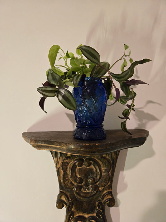 Short Blue Strawberry Vase