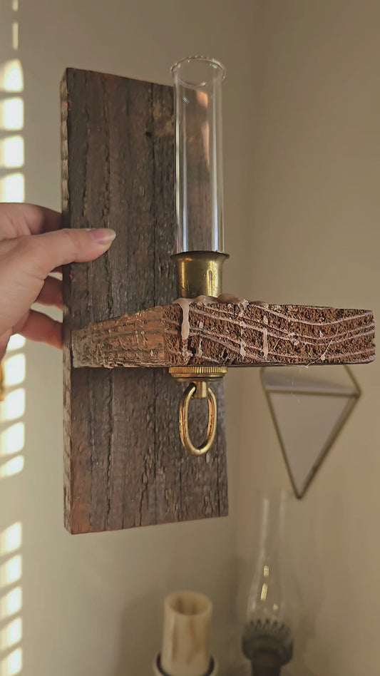 Cottage Core Repourposed Candle Stick Wall Mount Plant Propagation Station