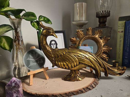 Hollywood Regency Syroco Holder Peacock