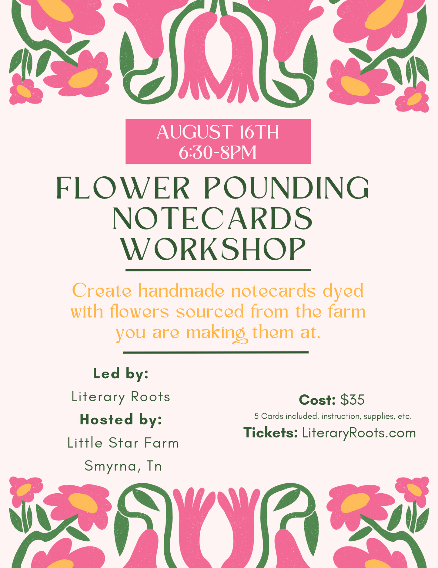 🌻Flower Pounding Notecards Workshop at Little Star Farms🌻