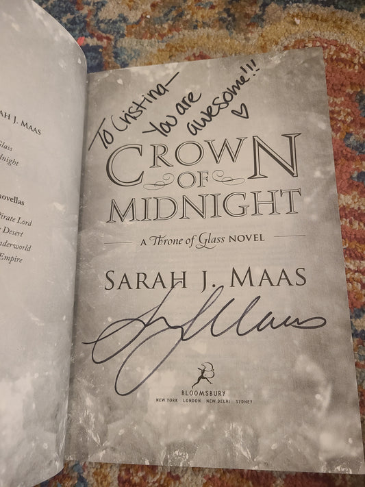 1st 1st Signed Hardback Crown of Midnight by Sarah J Maas