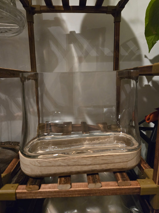 Clear and Wood Modern Arrangement Base