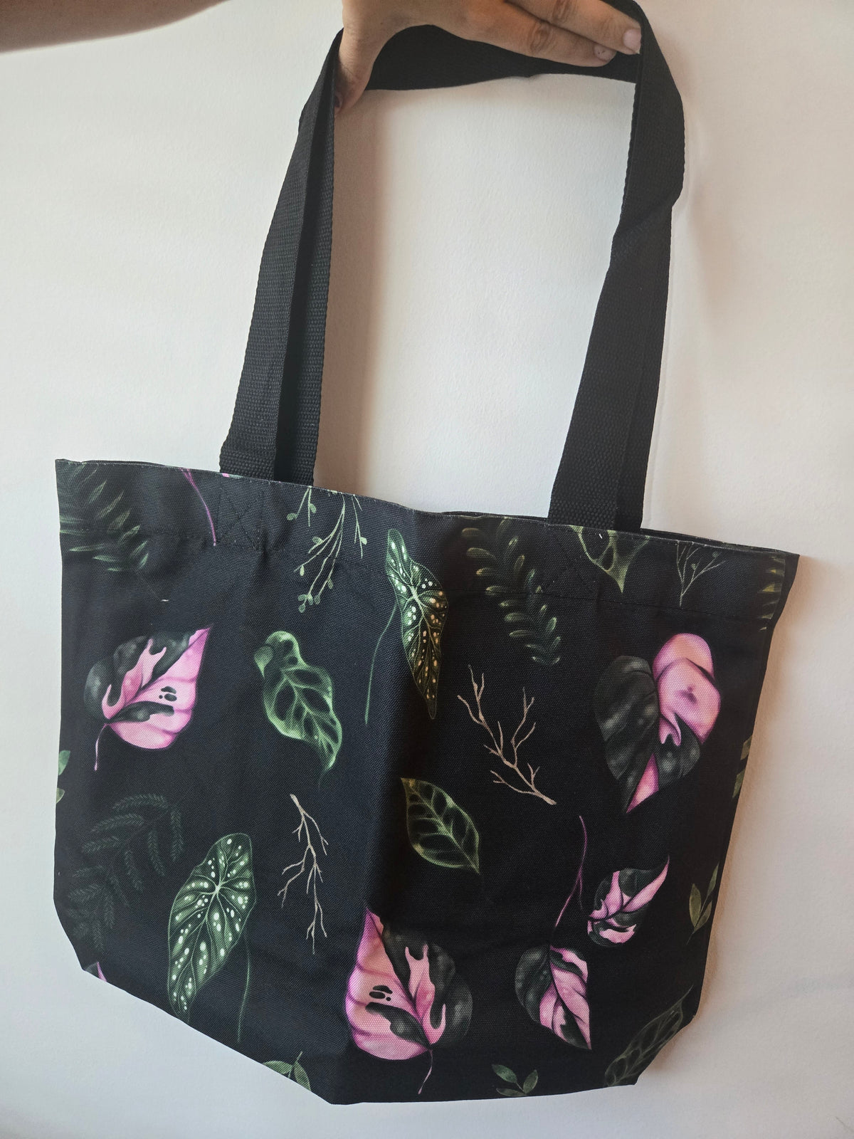 Variegated Plant Black Tote Bag