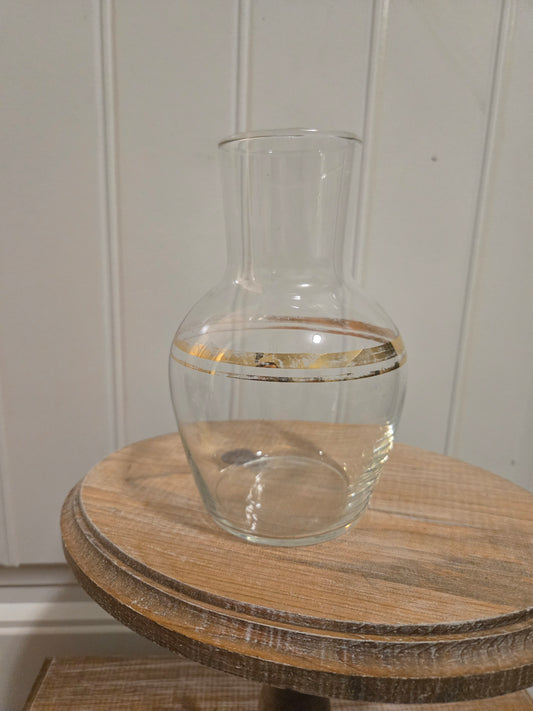Vintage Clear and Gold Vase