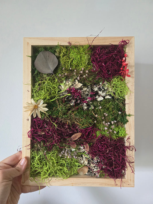 Dried Moss and Floral Wall Hanging