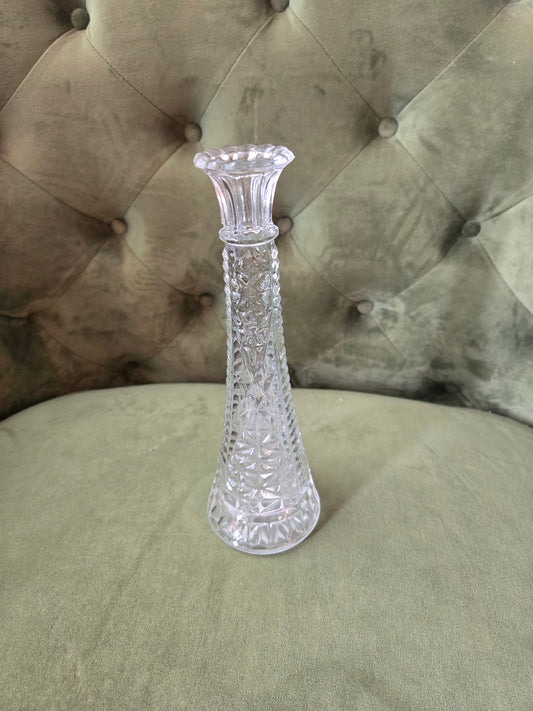 Clear Depression Vase w/Plants