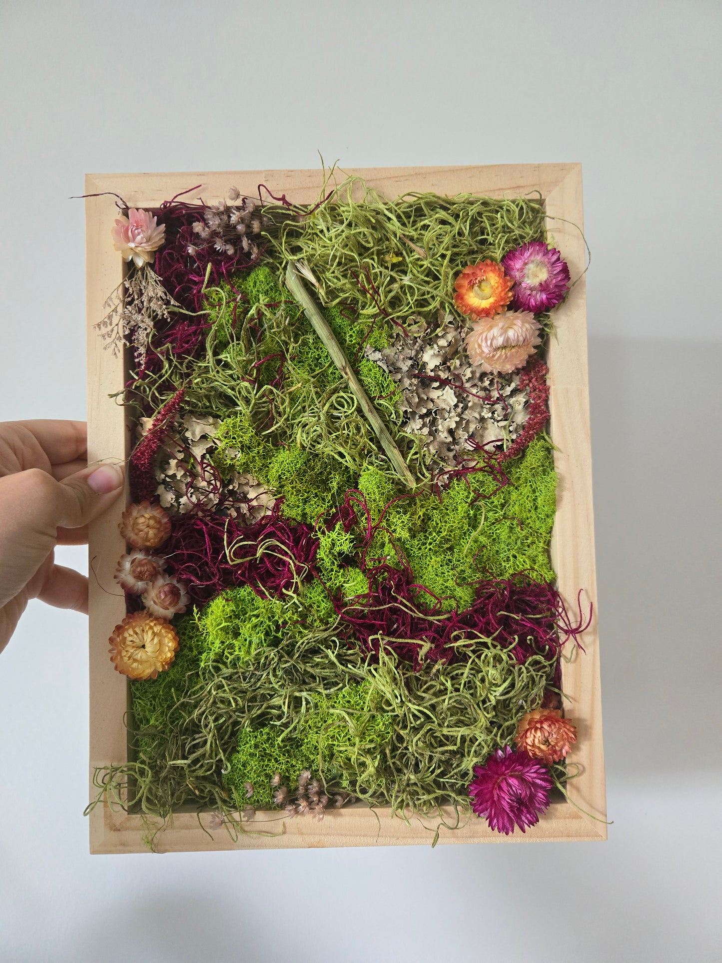 Dried Moss and Floral Wall Hanging