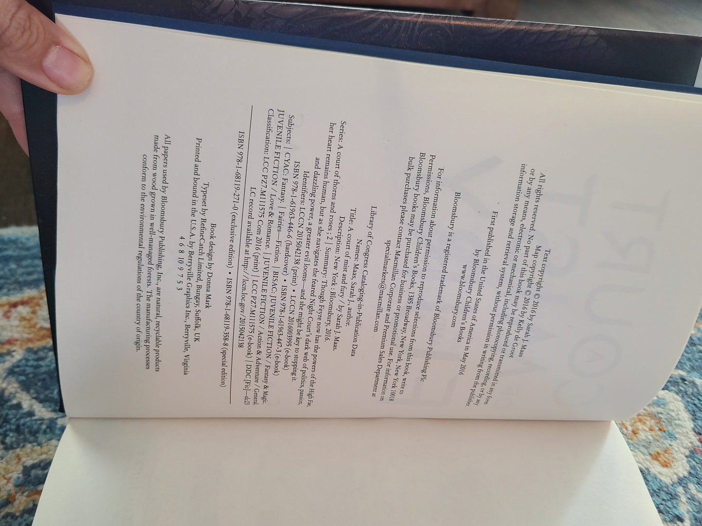 OOP 1st 4th A Court of Mist and Fury Hardcover