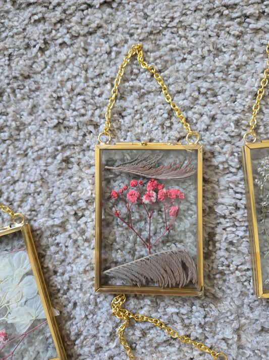 Pressed Plant Glass Window Hanging