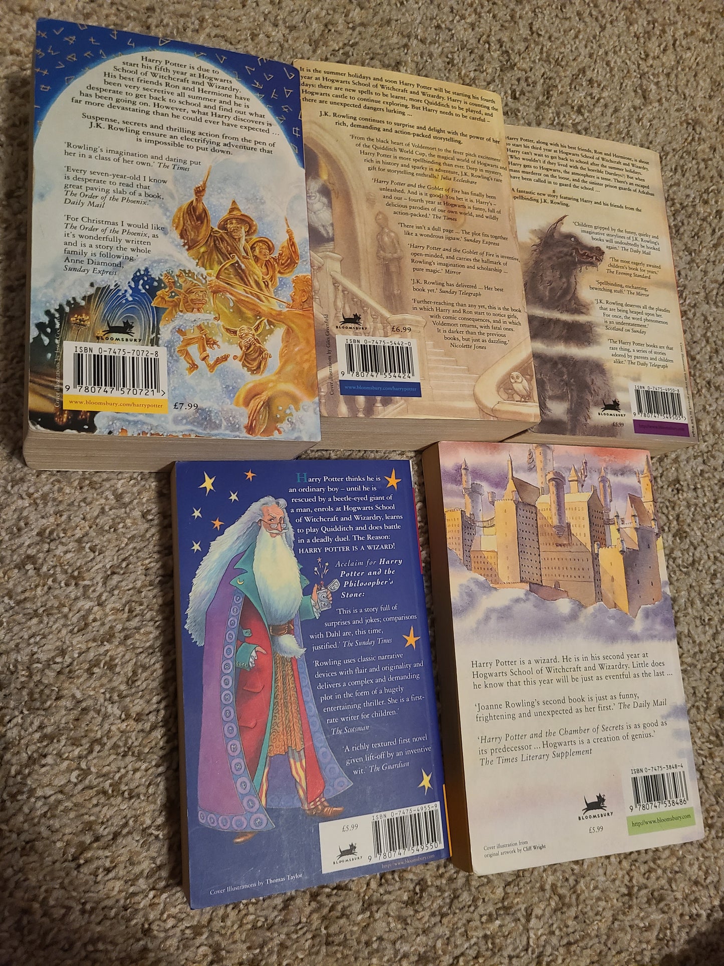 UK Harry Potter Paperbacks plus 2 extras