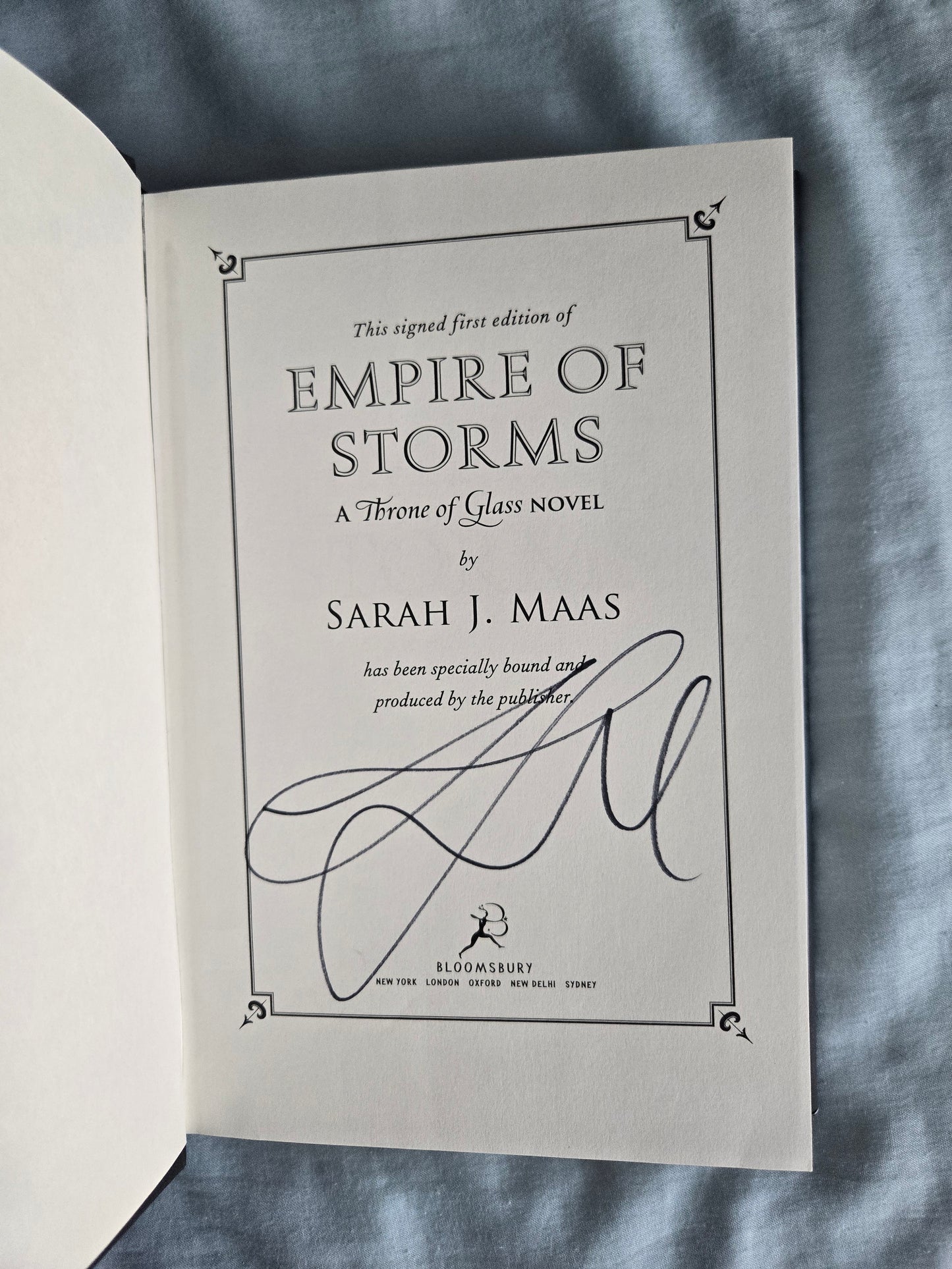 Signed Empire of Stormes 1st Edition by Sarah J Maas