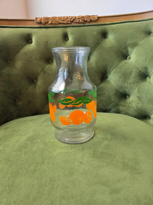 1970s Water Pitcher with Orange Design